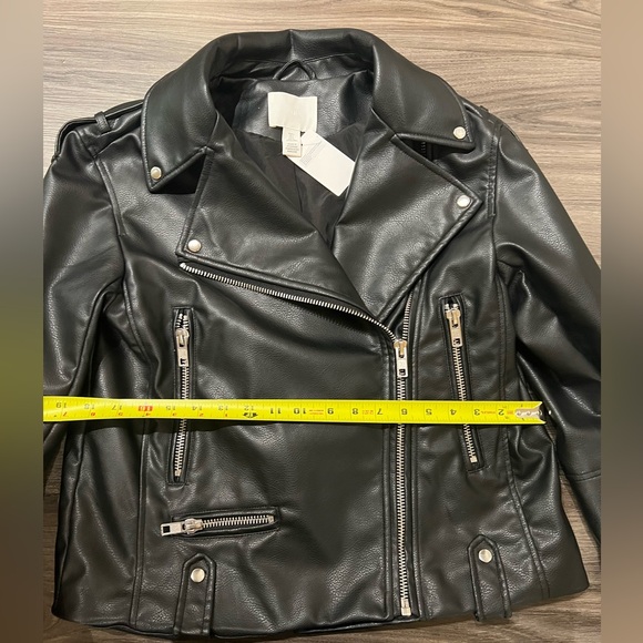 NWT H&M COATED BIKER JACKET - Picture 8 of 12